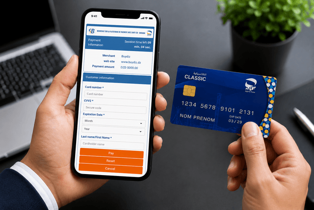 Step 01: The customer pays a 300 DZD online advance